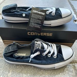 BNWT Converse Chuck Taylor ShoreLine Slip Women's Shoes Black Velvet US 7.5
